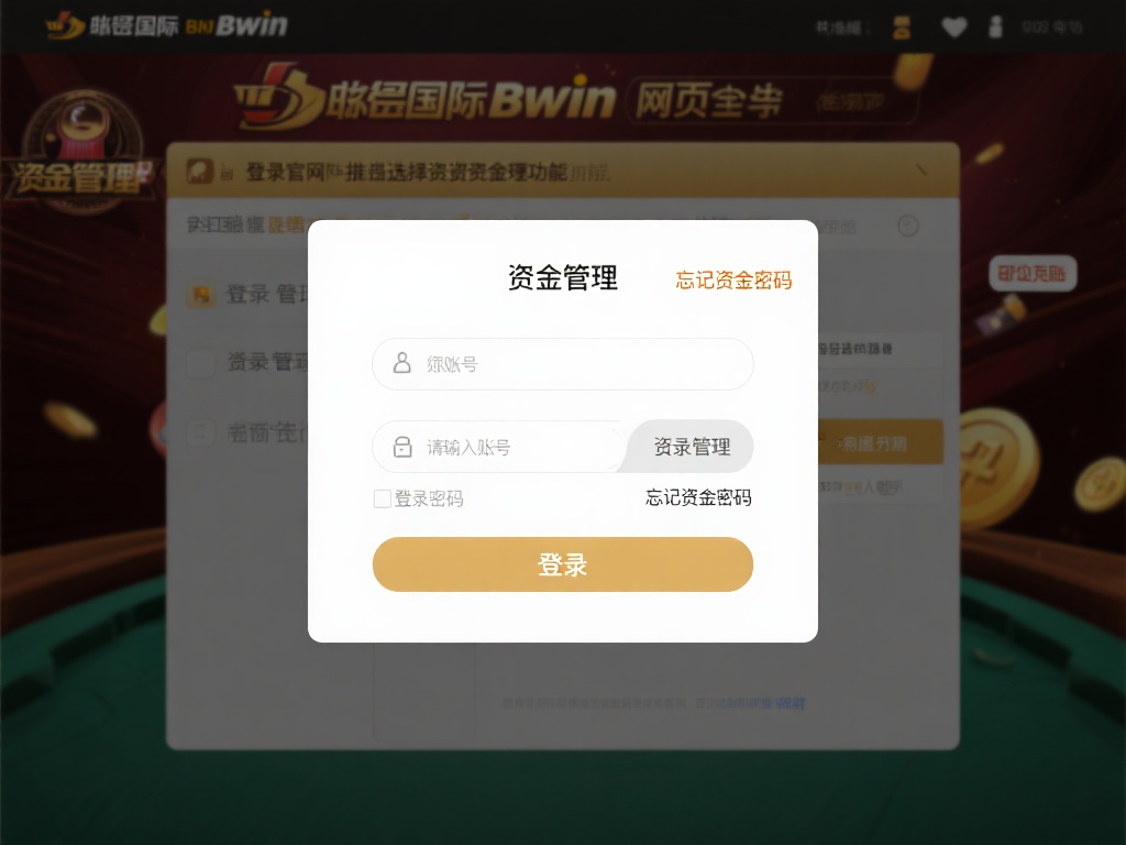 必赢国际bwin初始资金密码重置教程详解 登录官网并选择资金管理功能
在必赢国际bwin官