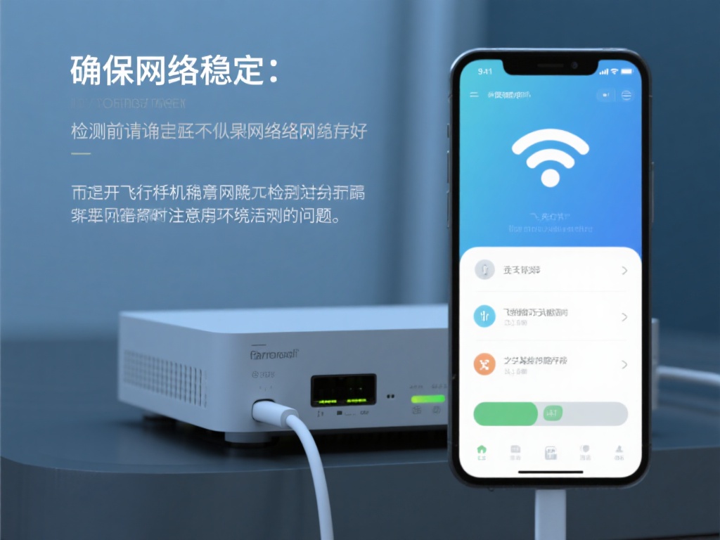 确保网络稳定：检测前请确认本地网络环境良好，特别是